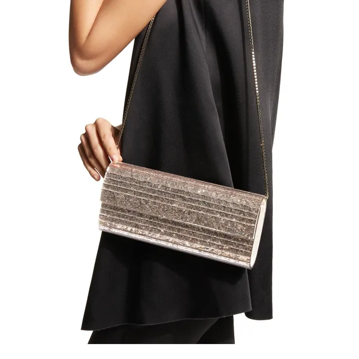 Sweetie Ballet Pink Shadow Coarse Glitter Acrylic Clutch Bag Ballet Pink Women JIMMY CHOO Clutch Bags