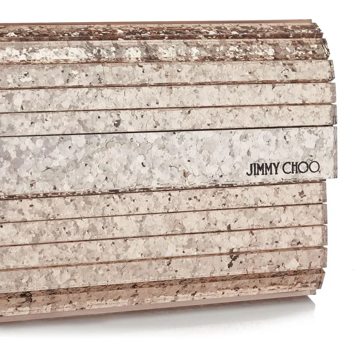 Sweetie Ballet Pink Shadow Coarse Glitter Acrylic Clutch Bag Ballet Pink Women JIMMY CHOO Clutch Bags