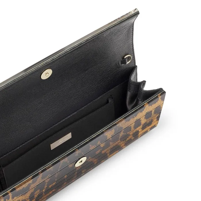 Sweetie Natural Glitter Print Animalier Clutch Bag Natural Women JIMMY CHOO Clutch Bags