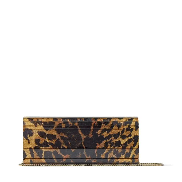 Sweetie Natural Glitter Print Animalier Clutch Bag Natural Women JIMMY CHOO Clutch Bags