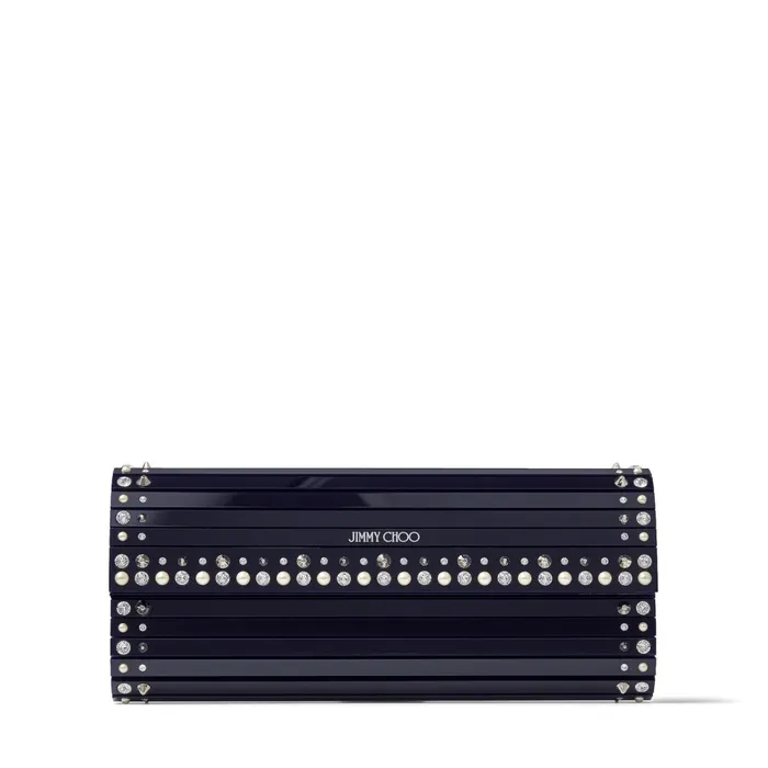 Sweetie Navy Acrylic Clutch Bag With Pearl And Crystal Detailing Navy Women JIMMY CHOO Clutch Bags Sweetie Navy Acrylic Clutch Bag With Pearl And Crystal Detailing Navy Women JIMMY CHOO Clutch Bags