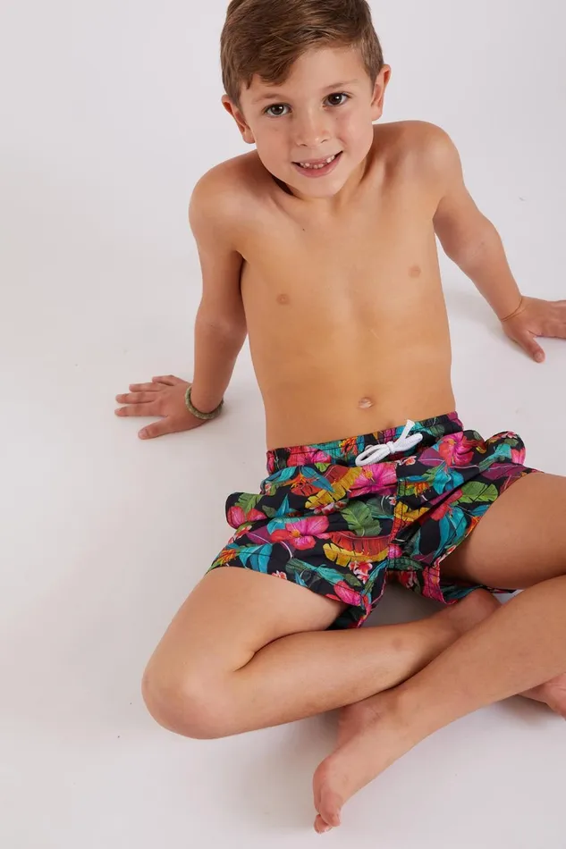 Swim Shorts Black 8211 M AIR MAKANIMEN Black Kids Banana Moon Girl and Boy