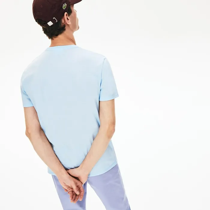 TShirts Lacoste Mens Crew Neck Pima Cotton TShirt Light Blue Online