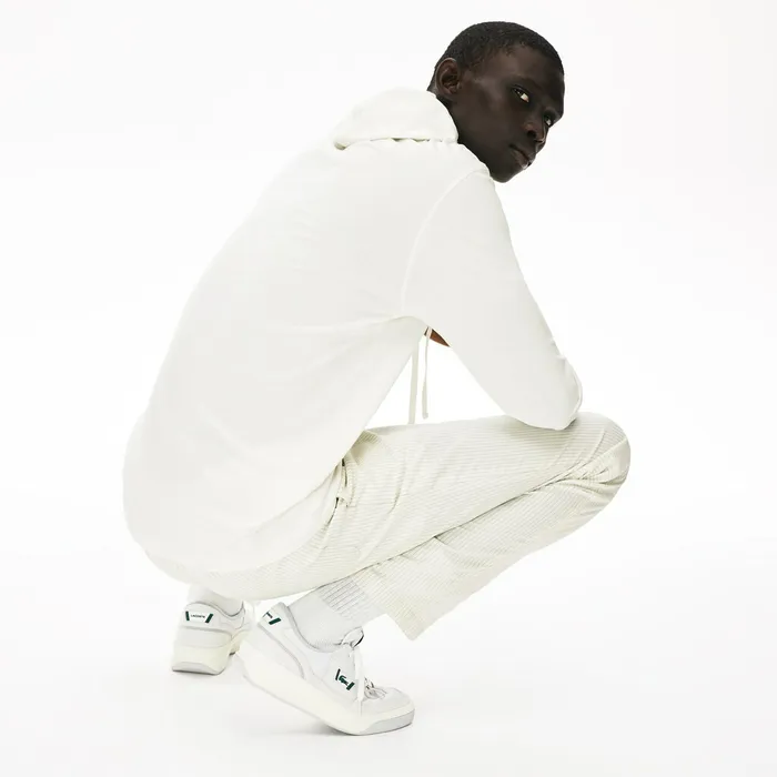 TShirts Lacoste Mens Heritage Ribbon Regular Fit Hooded Tshirt White For Sale Online