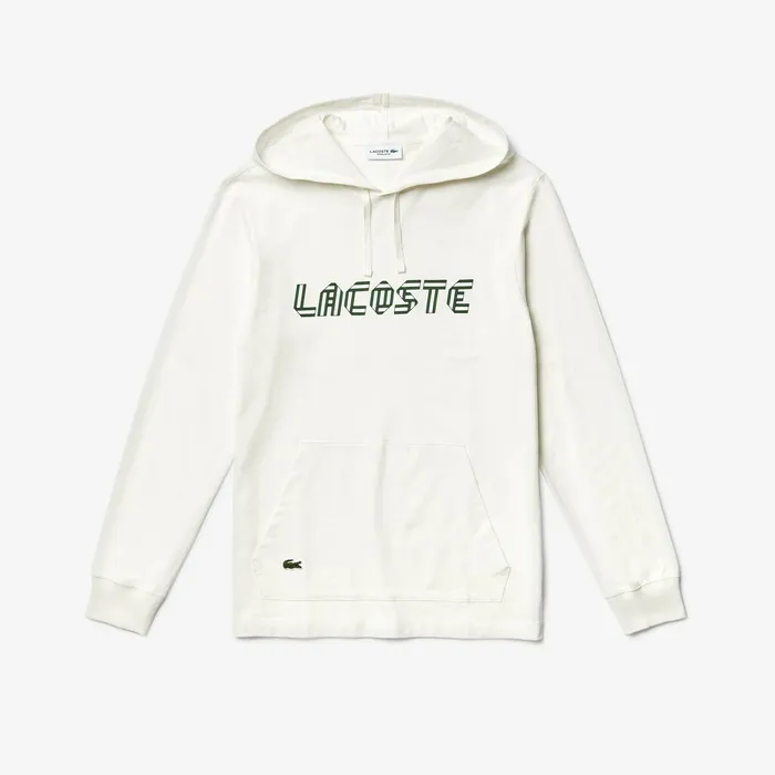 TShirts Lacoste Mens Heritage Ribbon Regular Fit Hooded Tshirt White For Sale Online