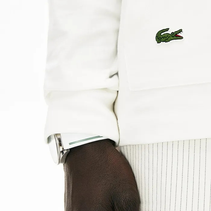 TShirts Lacoste Mens Heritage Ribbon Regular Fit Hooded Tshirt White For Sale Online