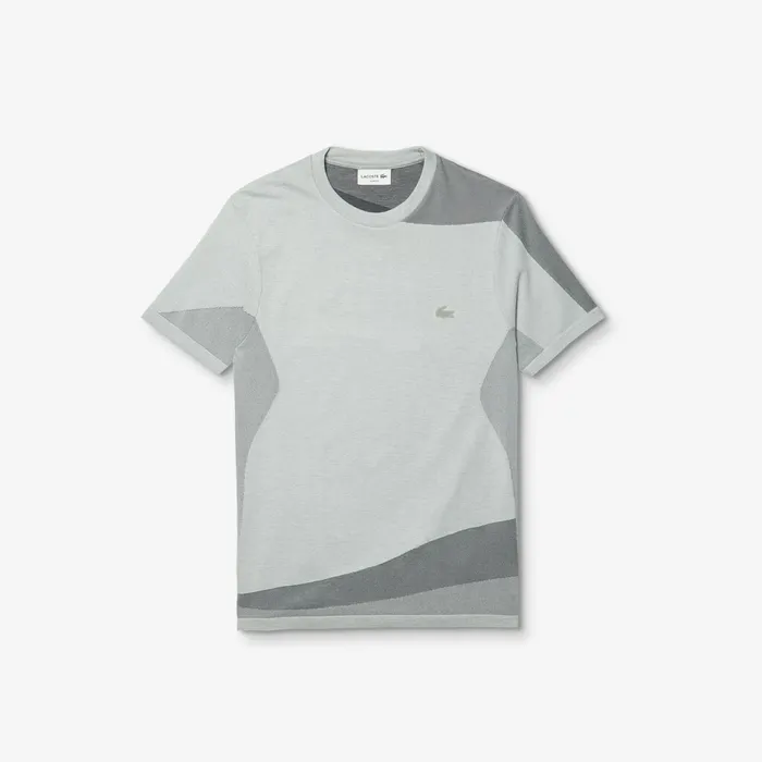TShirts Lacoste Mens Motion Slim Fit MixedStitch Tshirt GreyBlack Gift for Friend TShirts Lacoste Mens Motion Slim Fit MixedStitch Tshirt GreyBlack Gift for Friend