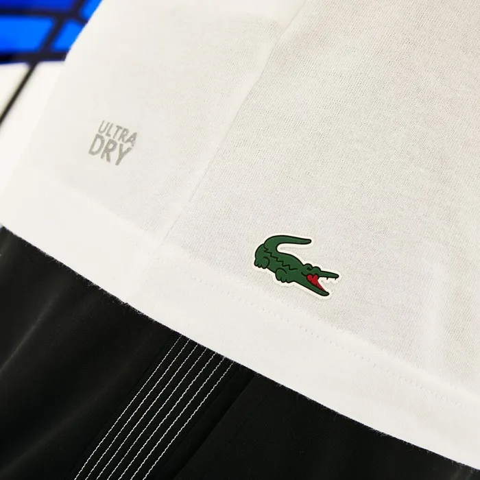 TShirts Lacoste Mens SPORT Novak Djokovic Crew Neck Print Technical TShirt WhiteBlack Online Store