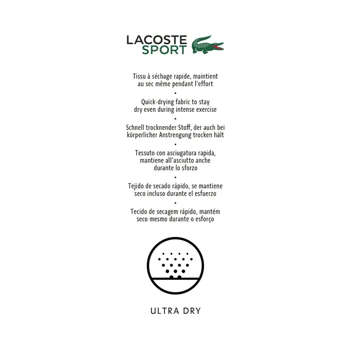 TShirts Lacoste Mens SPORT Novak Djokovic Crew Neck Print Technical TShirt WhiteBlack Online Store