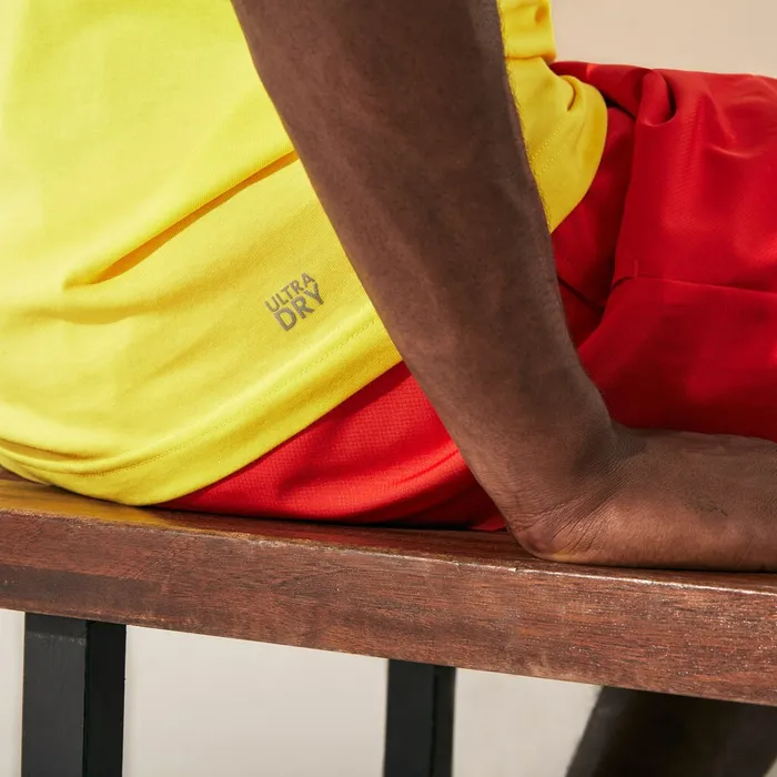 TShirts Lacoste Mens SPORT UltraDry Graphic Tee YellowTurquoise Outlet Factory