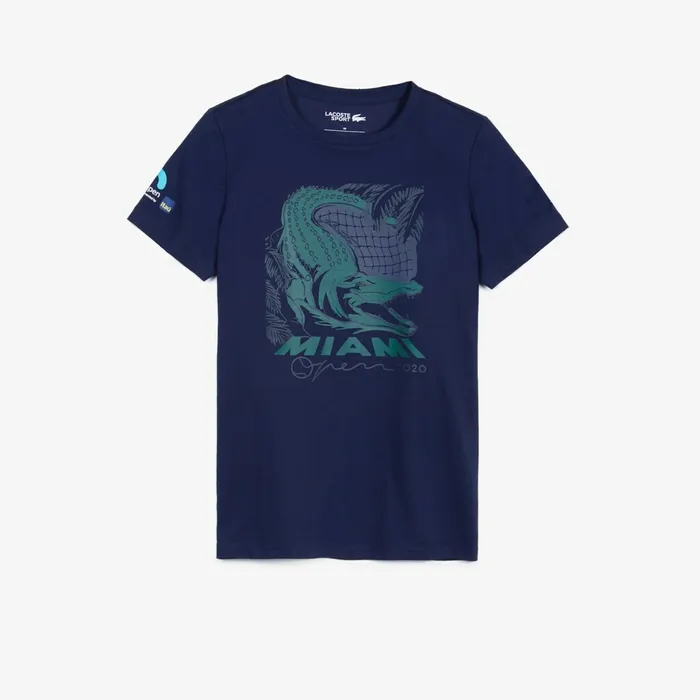 TShirts Lacoste Womens SPORT Miami Open Crocodile Print Tshirt Navy Blue Near Me TShirts Lacoste Womens SPORT Miami Open Crocodile Print Tshirt Navy Blue Near Me