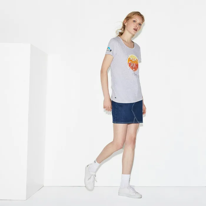 TShirts Lacoste Womens SPORT Miami Open Edition Tshirt Grey Chine Online