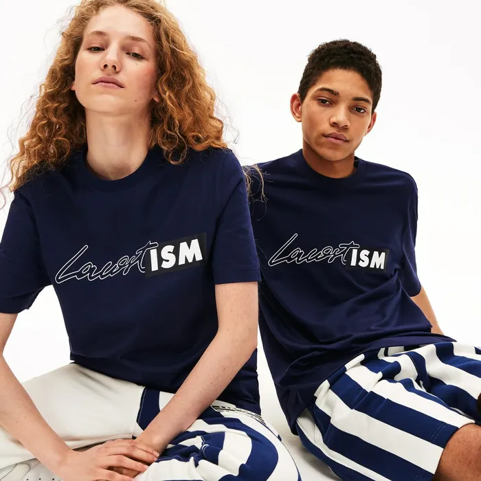 TShirts Lacoste Womens Unisex LIVE Lacostism Print Cotton TShirt Navy Blue Online Store TShirts Lacoste Womens Unisex LIVE Lacostism Print Cotton TShirt Navy Blue Online Store