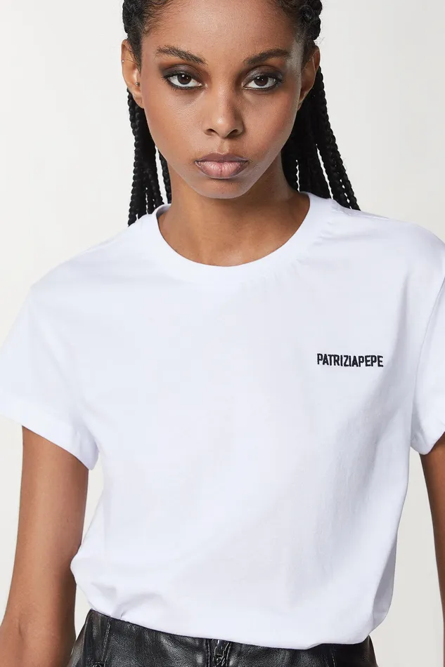TShirts Women Patrizia Pepe Cotton TShirt Bianco Ottico