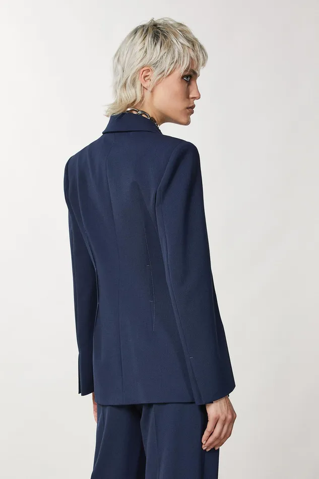 Tailleur Women Patrizia Pepe Essential DoubleBreasted Jacket Atmosphere Blue