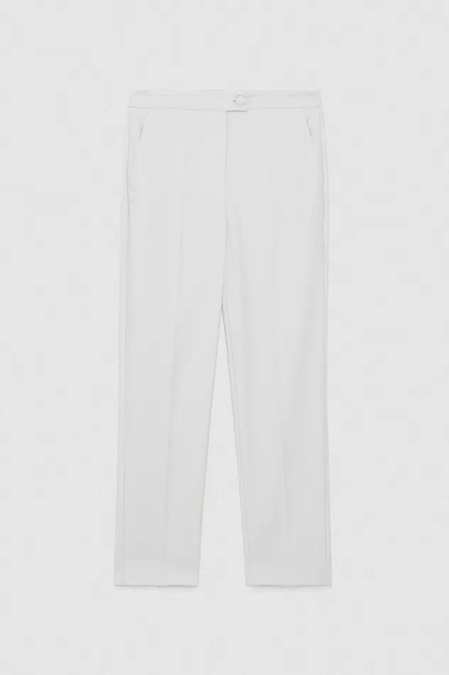 Tailleur Women Patrizia Pepe Flannel CigaretteFit Pants Eldorado White