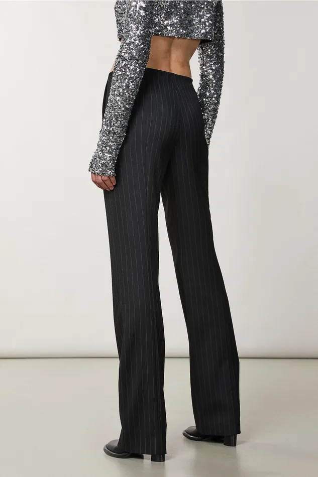 Tailleur Women Patrizia Pepe Flannel Pants Black Stripes