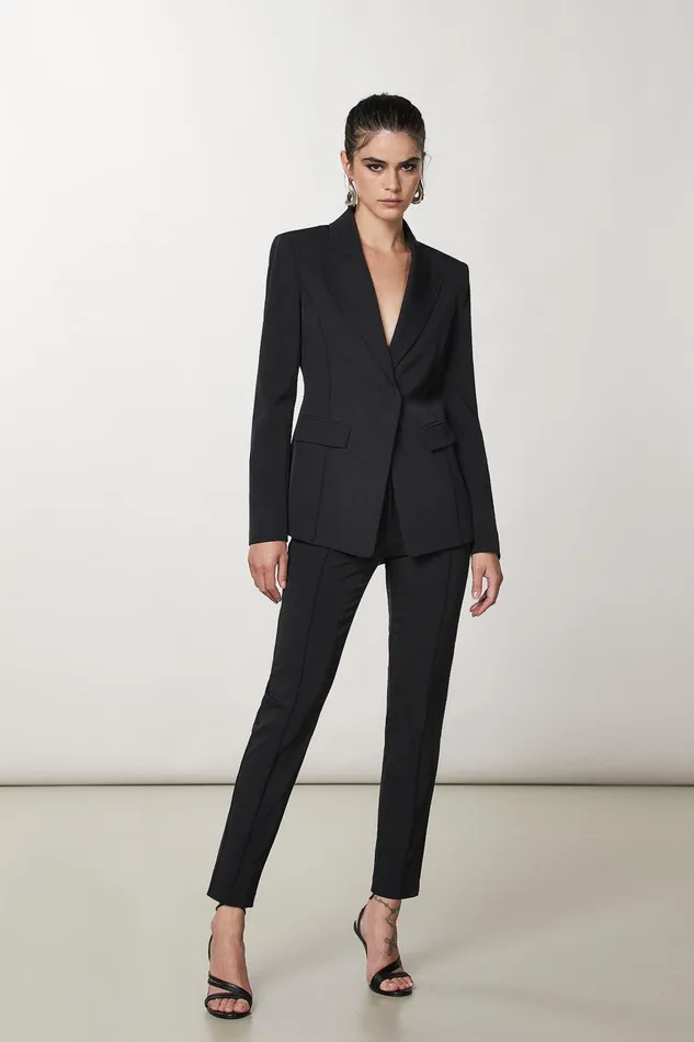 Tailleur Women Patrizia Pepe Skinny Pants In Technical Fabric Nero