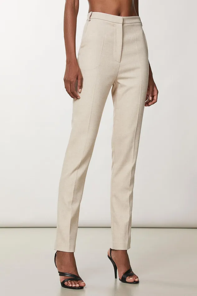 Tailleur Women Patrizia Pepe Slim Fit Canvas Pants Craft Beige Melange