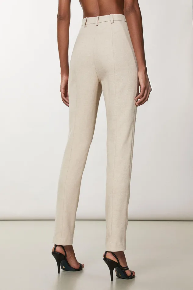 Tailleur Women Patrizia Pepe Slim Fit Canvas Pants Craft Beige Melange