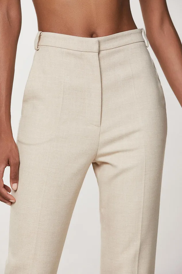 Tailleur Women Patrizia Pepe Slim Fit Canvas Pants Craft Beige Melange