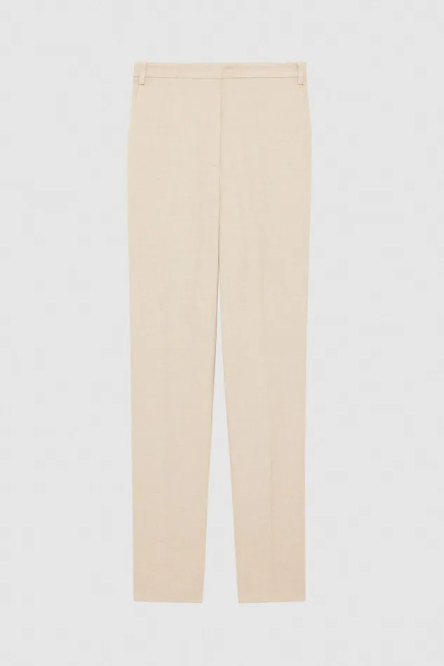 Tailleur Women Patrizia Pepe Slim Fit Canvas Pants Craft Beige Melange