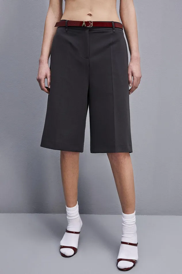 Tailleur Women Patrizia Pepe Soft Viscose Bermuda Shorts Milano Gray