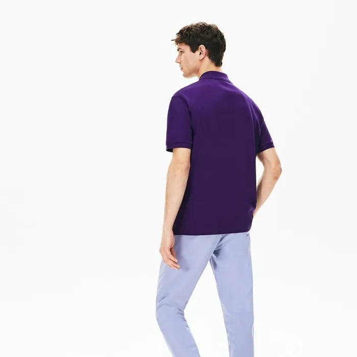 The Original Polo Lacoste Mens L1212 Polo Purple Casaul