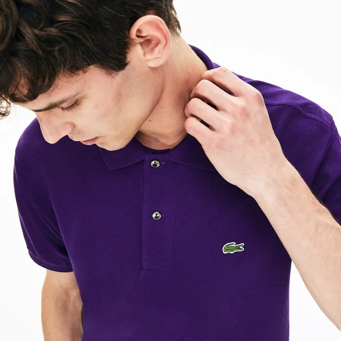 The Original Polo Lacoste Mens L1212 Polo Purple Casaul