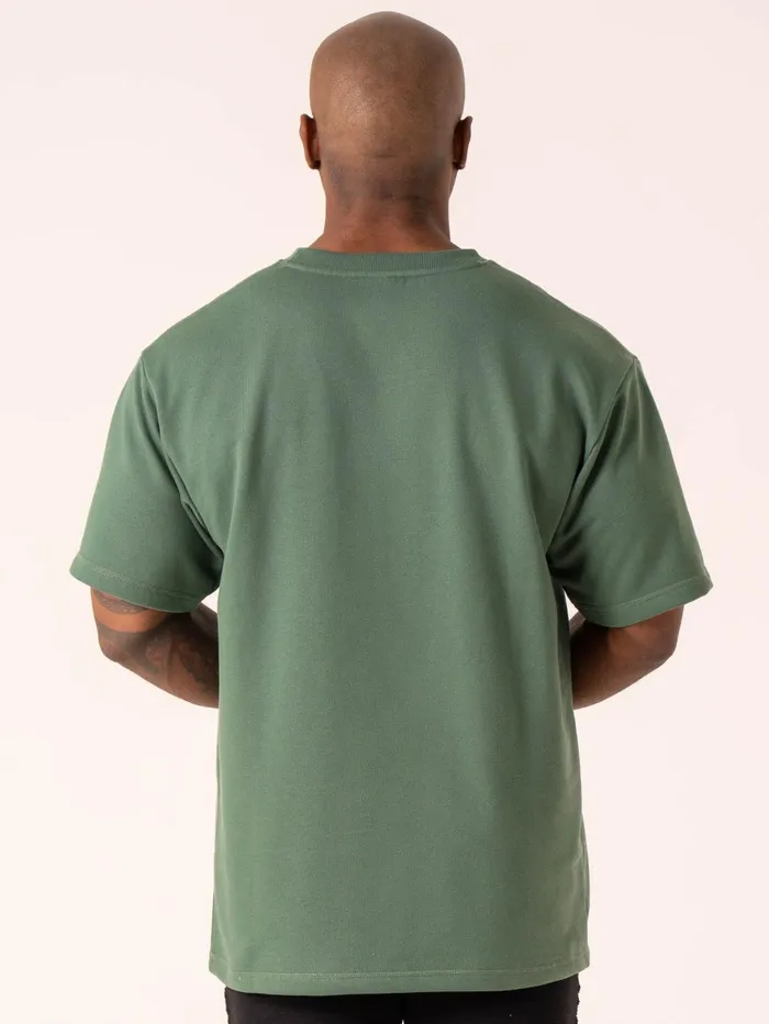 Throwback Oversized Fleece TShirt 8211 Fern Green Men Ryderwear Tops