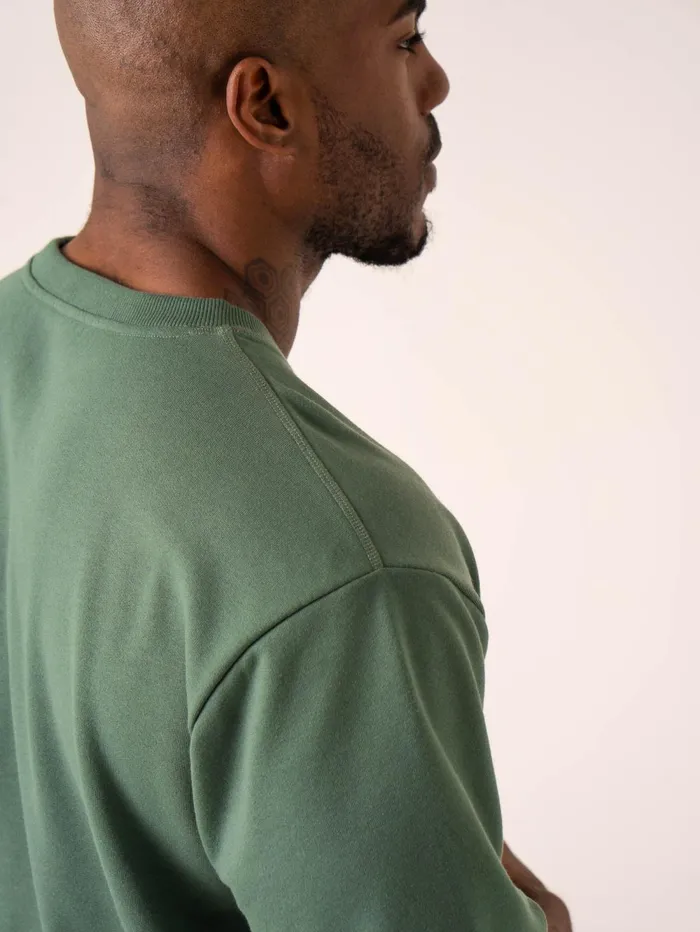Throwback Oversized Fleece TShirt 8211 Fern Green Men Ryderwear Tops