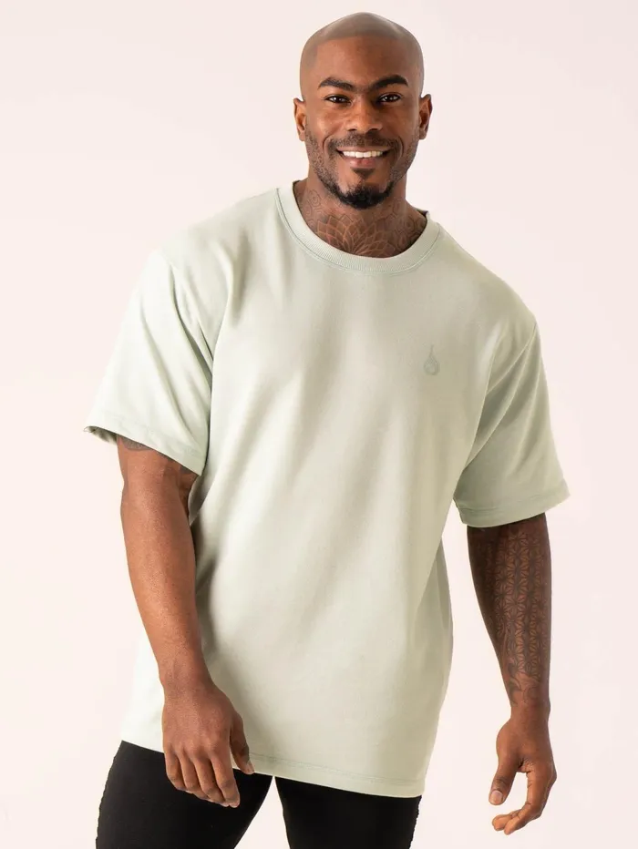 Throwback Oversized Fleece TShirt 8211 Seafoam Men Ryderwear Tops
