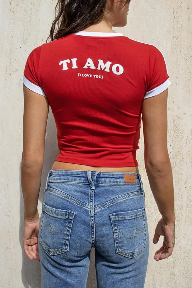 Ti Amo TShirt Women Subdued Graphics