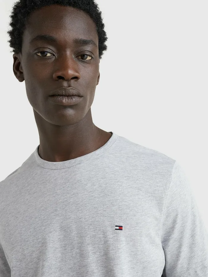 Tommy Hilfiger 1985 Collection Flag TShirt Light Grey Heather Mens TShirts Gift Ideas