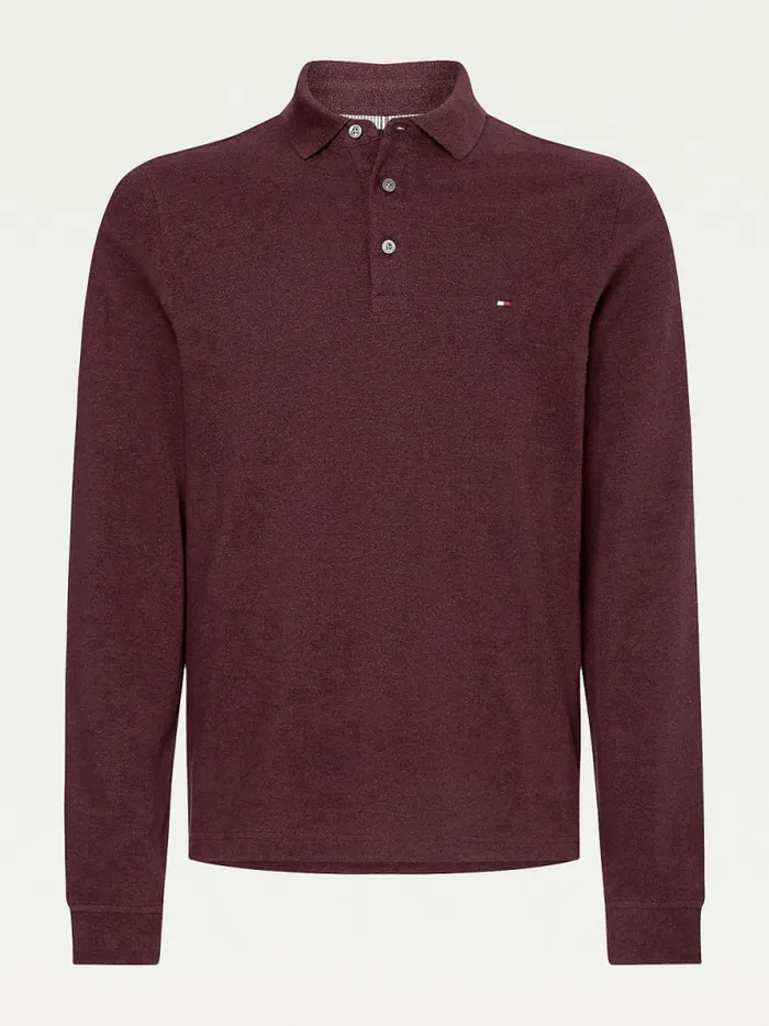 Tommy Hilfiger 1985 Collection Moulin Slim Long Sleeve Polo Rouge Mens Polo Shirts Gift 4 You