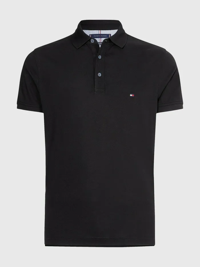 Tommy Hilfiger 1985 Collection Slim Fit Polo Black Mens Polo Shirts Sale