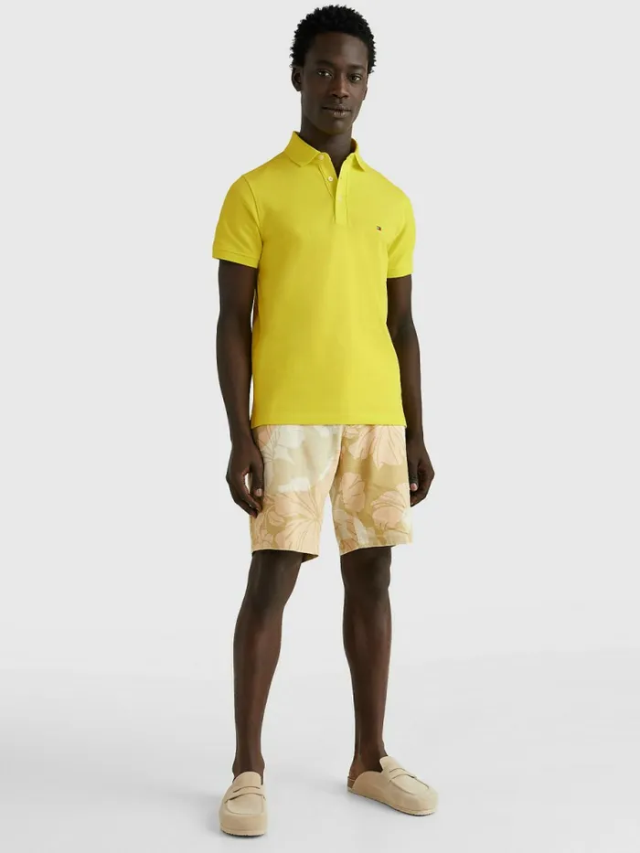 Tommy Hilfiger 1985 Collection Slim Fit Polo Citrus Yellow Mens Polo Shirts Gift for Friend