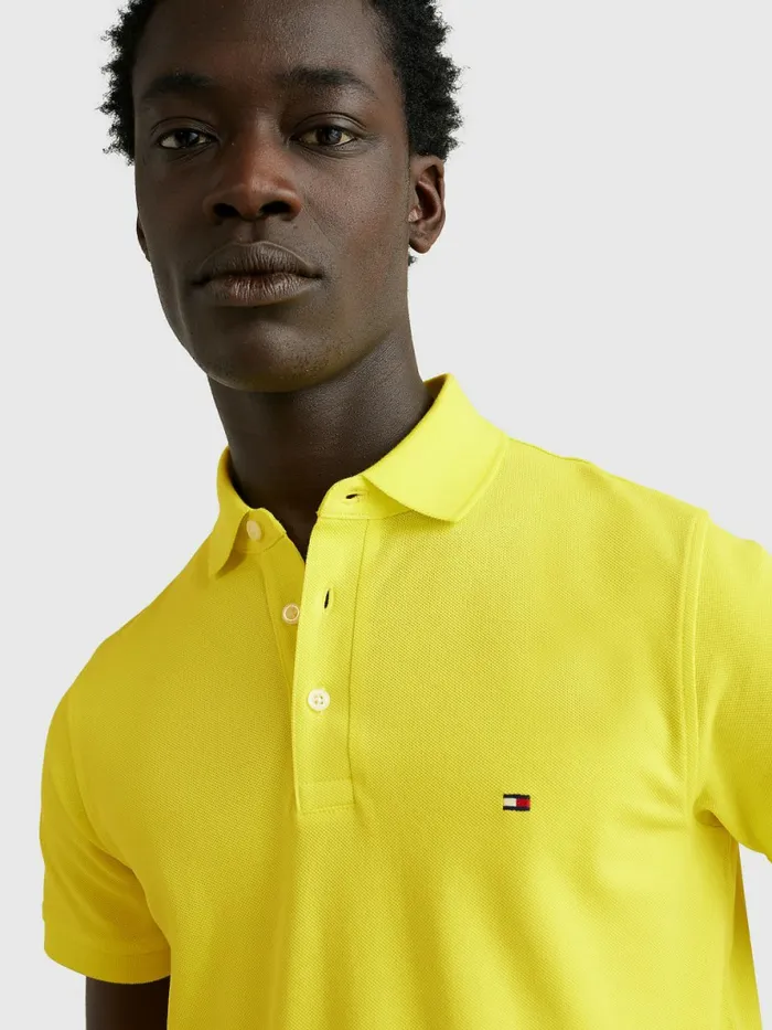 Tommy Hilfiger 1985 Collection Slim Fit Polo Citrus Yellow Mens Polo Shirts Gift for Friend
