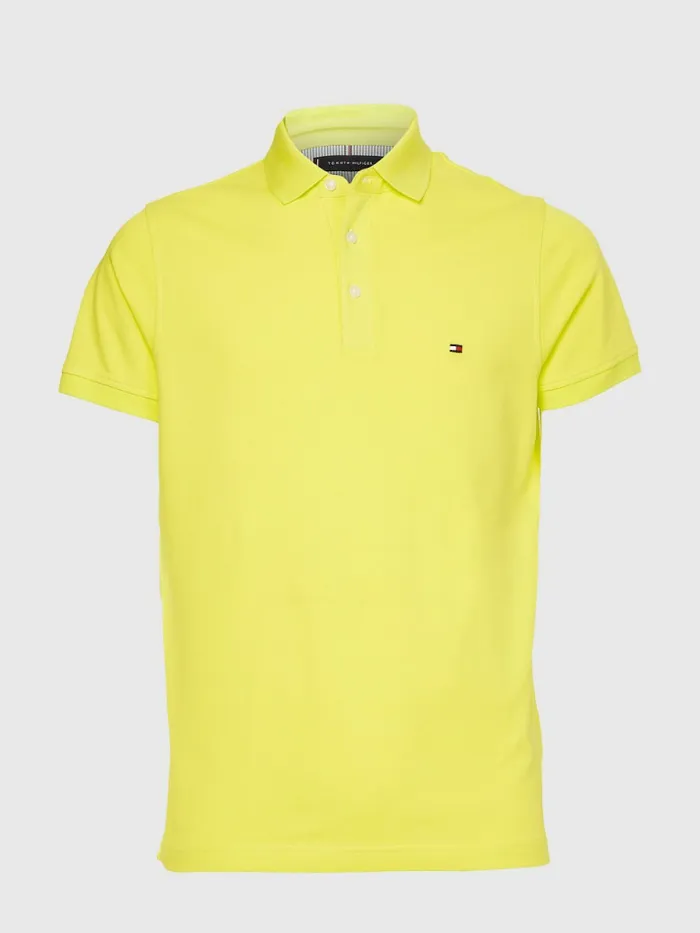Tommy Hilfiger 1985 Collection Slim Fit Polo Citrus Yellow Mens Polo Shirts Gift for Friend