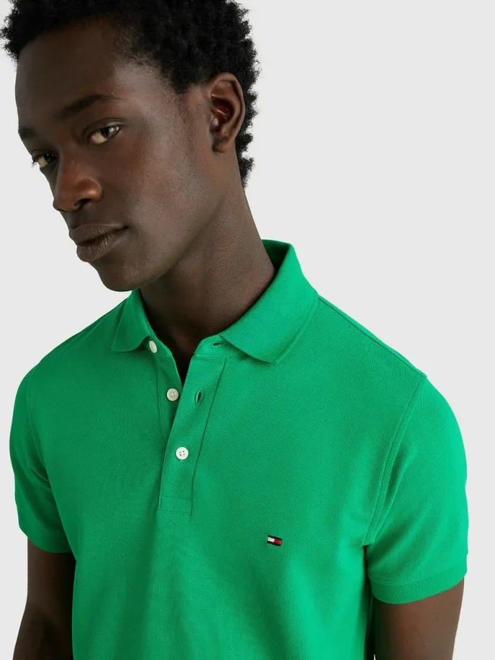 Tommy Hilfiger 1985 Collection Slim Fit Polo Grassy Meadow Mens Polo Shirts Near Me