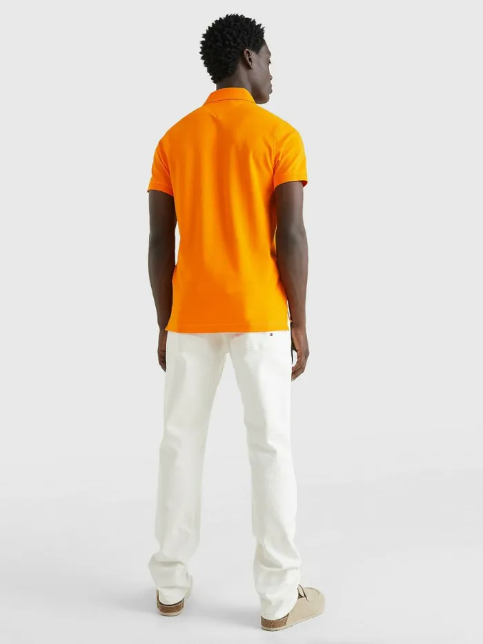 Tommy Hilfiger 1985 Collection Slim Fit Polo Hawaiian Orange Mens Polo Shirts Popular