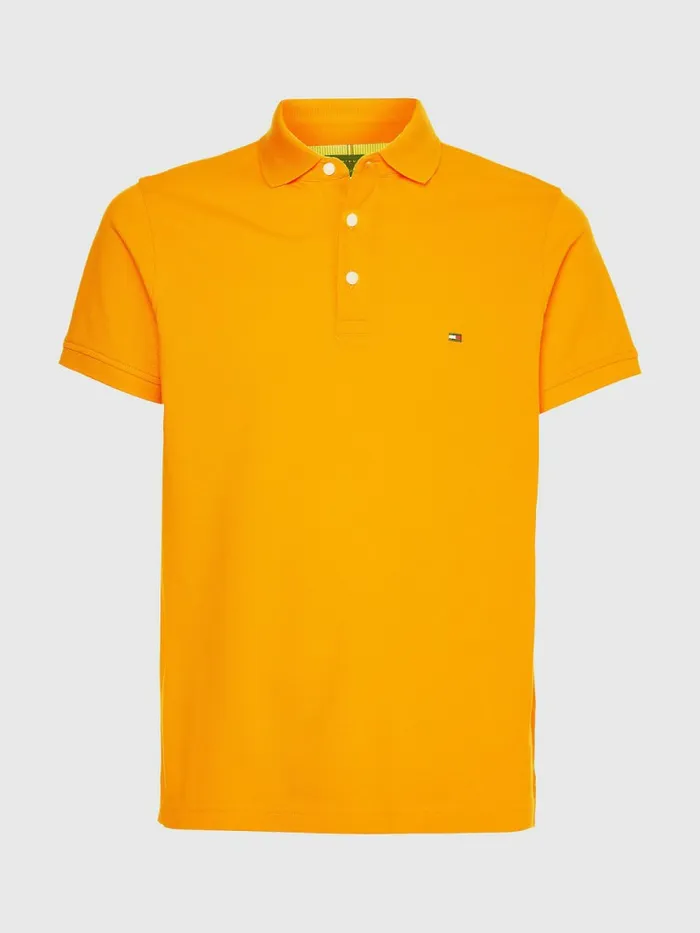 Tommy Hilfiger 1985 Collection Slim Fit Polo Hawaiian Orange Mens Polo Shirts Popular