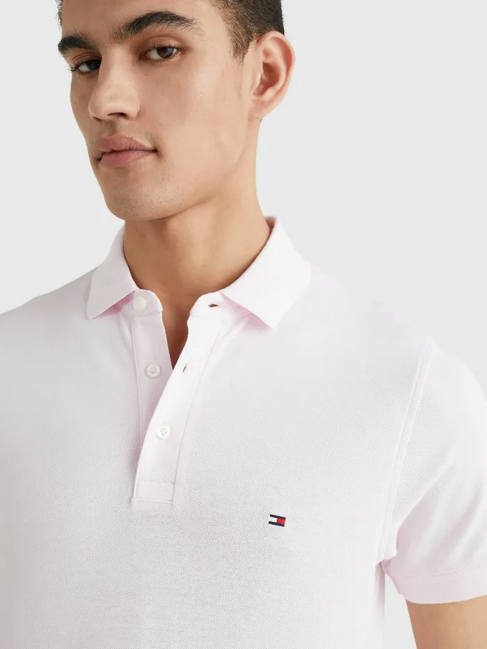 Tommy Hilfiger 1985 Collection Slim Fit Polo Light Pink Mens Polo Shirts Cheap On Sale