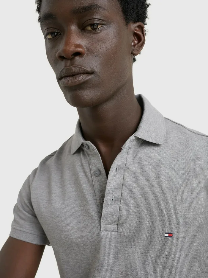 Tommy Hilfiger 1985 Collection Slim Fit Polo Medium Grey Heather Mens Polo Shirts Casaul