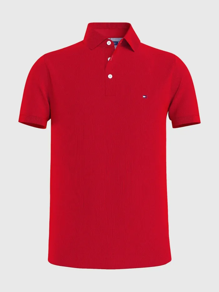 Tommy Hilfiger 1985 Collection Slim Fit Polo Primary Red Mens Polo Shirts Gift 4 You