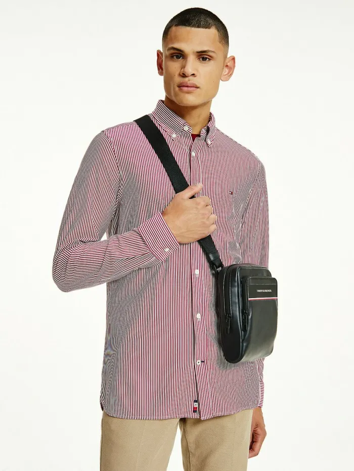 Tommy Hilfiger 1985 Collection Stripe Slim Fit Shirt Crimson RubyWhite Mens Shirts Fashion Tommy Hilfiger 1985 Collection Stripe Slim Fit Shirt Crimson RubyWhite Mens Shirts Fashion