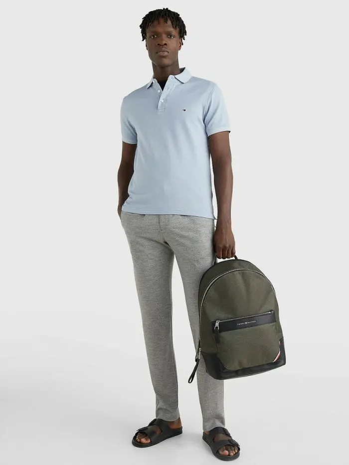 Tommy Hilfiger 1985 Collection Th Flex Organic Cotton Polo Daybreak BlueIvory Mens Polo Shirts For Sale