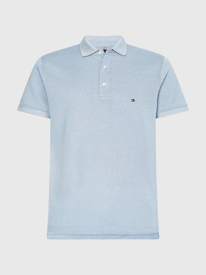 Tommy Hilfiger 1985 Collection Th Flex Organic Cotton Polo Daybreak BlueIvory Mens Polo Shirts For Sale