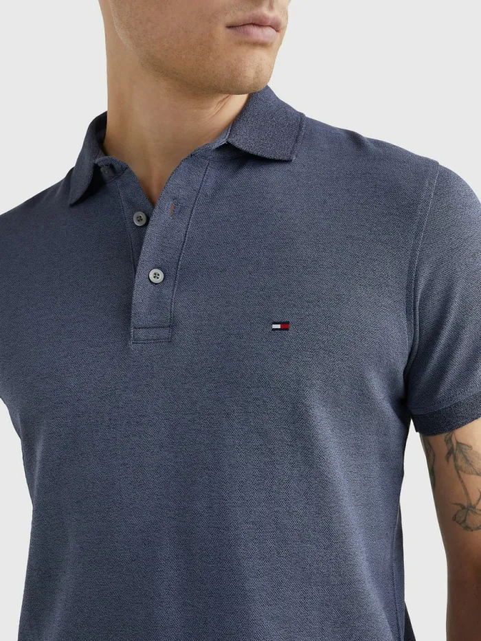 Tommy Hilfiger 1985 Collection Th Flex Organic Cotton Polo Faded IndigoDesert Sky Mens Polo Shirts Sale