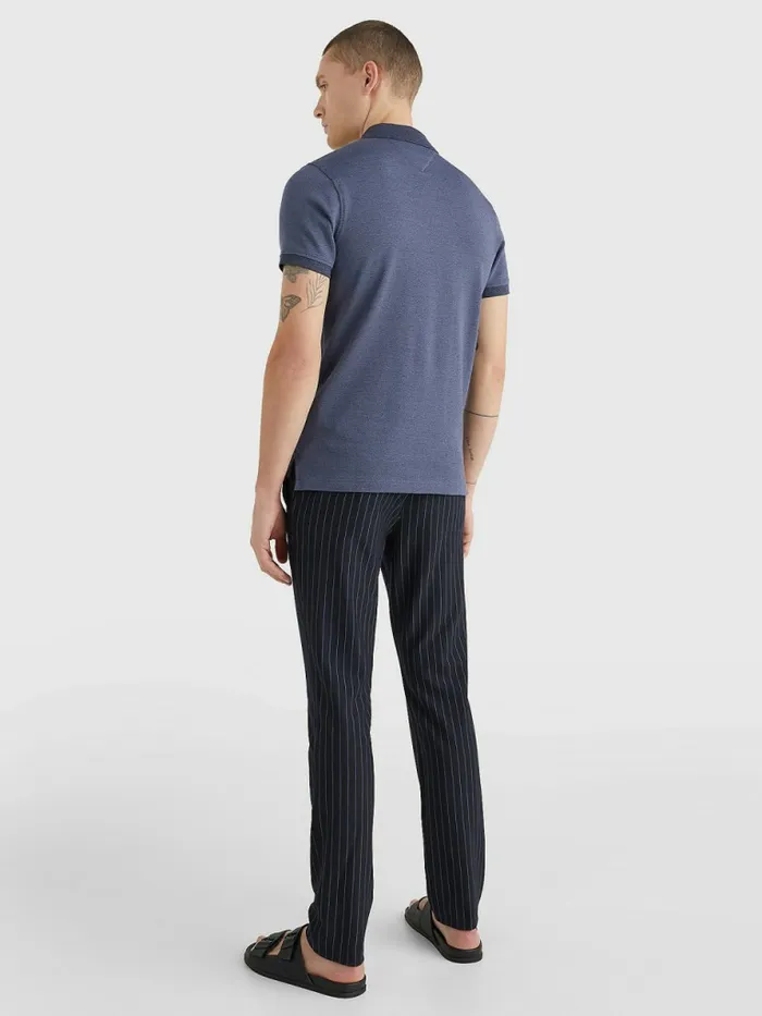 Tommy Hilfiger 1985 Collection Th Flex Organic Cotton Polo Faded IndigoDesert Sky Mens Polo Shirts Sale